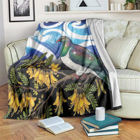 Kekeru New Zealand Matariki Blanket Kukupa Kowhai Maori New Year Blue Version