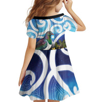 Kekeru New Zealand Matariki Family Matching Tank Maxi Dress and Hawaiian Shirt Kukupa Kowhai Maori New Year Blue Version LT14 - Polynesian Pride