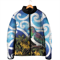 Kekeru New Zealand Matariki Padded Jacket Kukupa Kowhai Maori New Year Blue Version