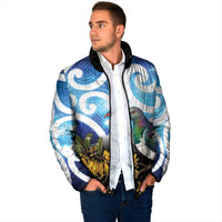 Kekeru New Zealand Matariki Padded Jacket Kukupa Kowhai Maori New Year Blue Version
