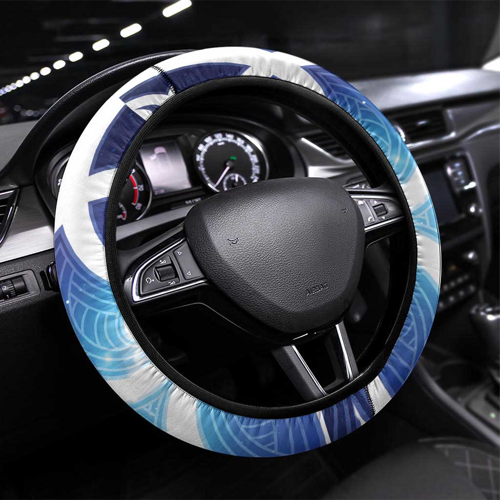 Kekeru New Zealand Matariki Steering Wheel Cover Kukupa Kowhai Maori New Year Blue Version