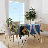 Kekeru New Zealand Matariki Tablecloth Kukupa Kowhai Maori New Year Blue Version