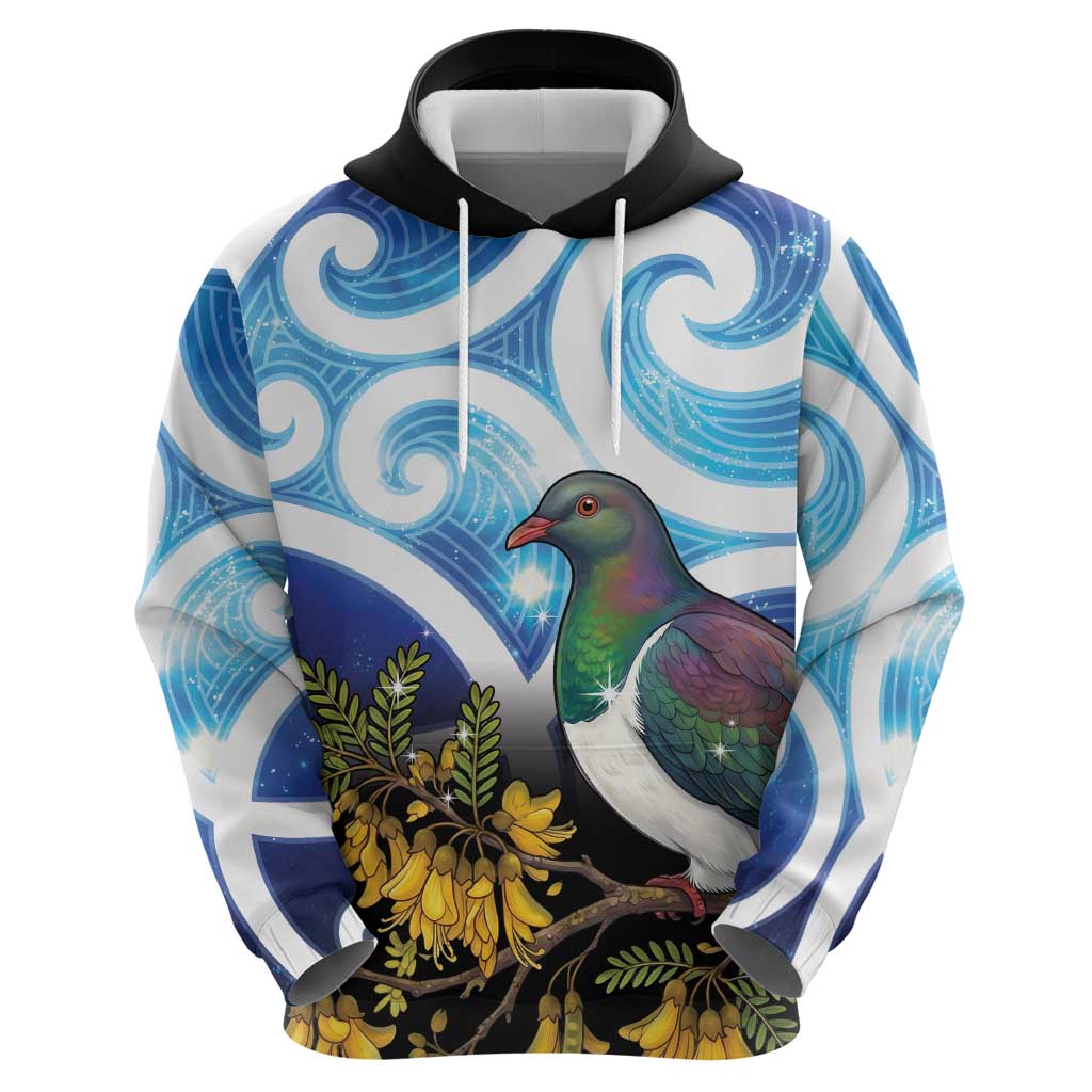 Kekeru New Zealand Matariki Zip Hoodie Kukupa Kowhai Maori New Year Blue Version LT14 - Polynesian Pride