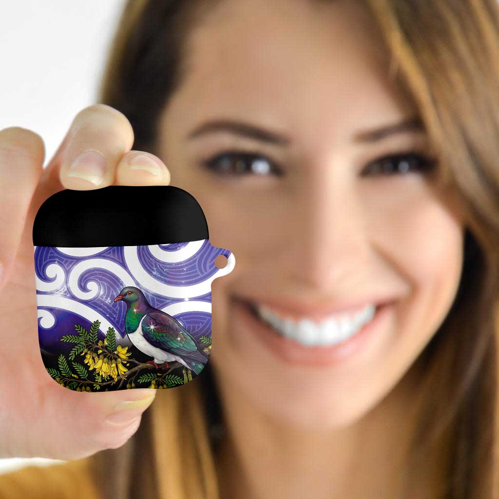 Kekeru New Zealand Matariki AirPods Case Kukupa Kowhai Maori New Year Purple Version LT14 - Polynesian Pride