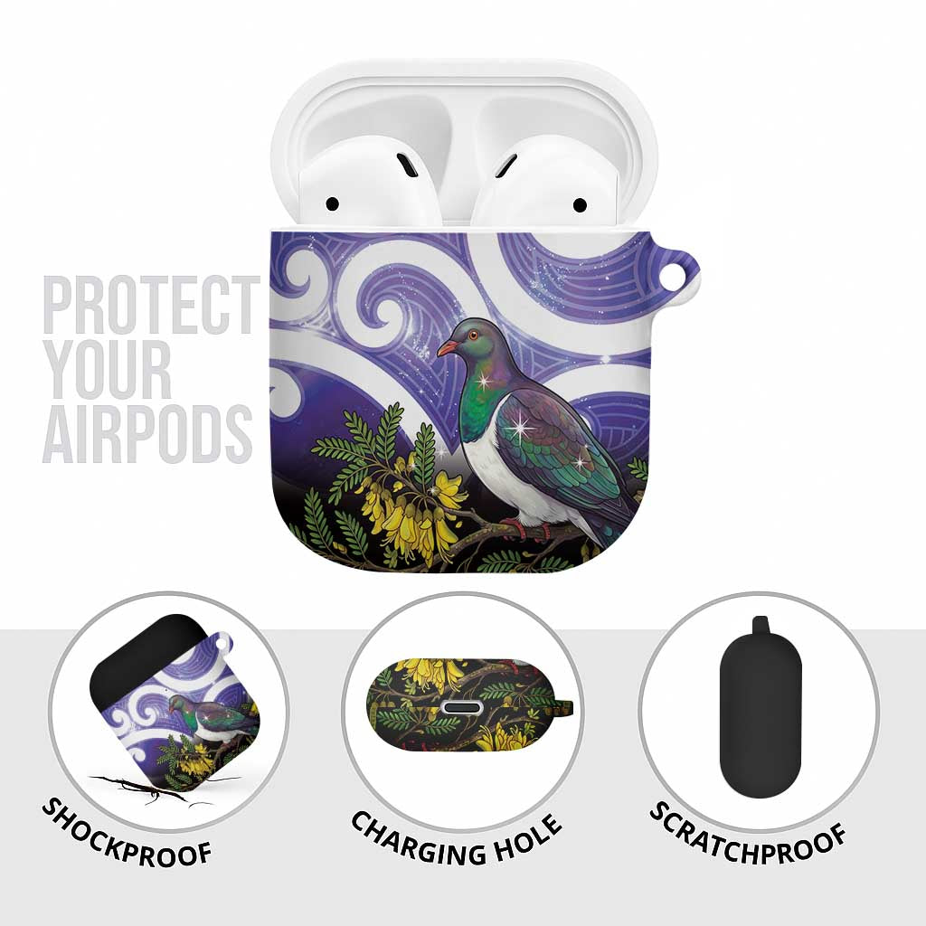 Kekeru New Zealand Matariki AirPods Case Kukupa Kowhai Maori New Year Purple Version LT14 - Polynesian Pride