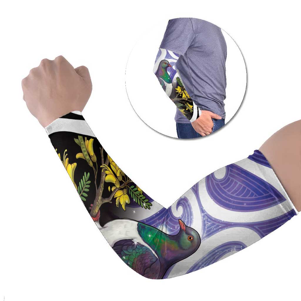 Kekeru New Zealand Matariki Arm Sleeves Kukupa Kowhai Maori New Year Purple Version