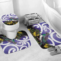 Kekeru New Zealand Matariki Bathroom Set Kukupa Kowhai Maori New Year Purple Version LT14 Mat Set Only (3 pcs) One Size Purple - Polynesian Pride