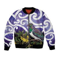 Kekeru New Zealand Matariki Bomber Jacket Kukupa Kowhai Maori New Year Purple Version LT14 Unisex Purple - Polynesian Pride