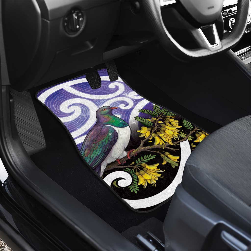 Kekeru New Zealand Matariki Car Mats Kukupa Kowhai Maori New Year Purple Version LT14 - Polynesian Pride