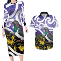 Kekeru New Zealand Matariki Couples Matching Long Sleeve Bodycon Dress and Hawaiian Shirt Kukupa Kowhai Maori New Year Purple Version LT14 Purple - Polynesian Pride