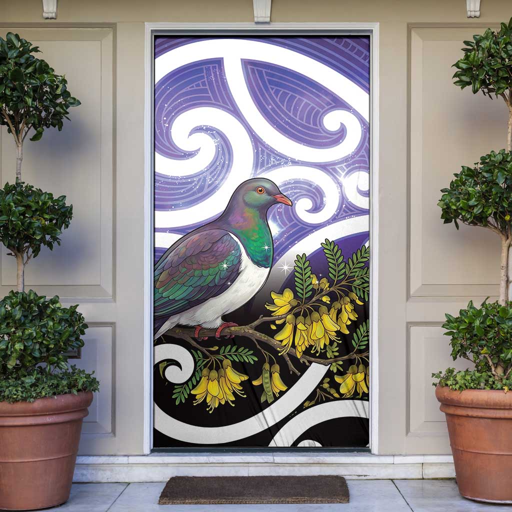 Kekeru New Zealand Matariki Door Cover Kukupa Kowhai Maori New Year Purple Version LT14 Purple - Polynesian Pride