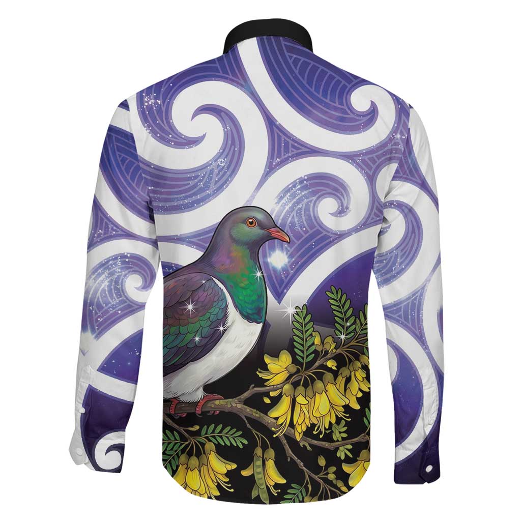Kekeru New Zealand Matariki Family Matching Off Shoulder Short Dress and Hawaiian Shirt Kukupa Kowhai Maori New Year Purple Version LT14 - Polynesian Pride