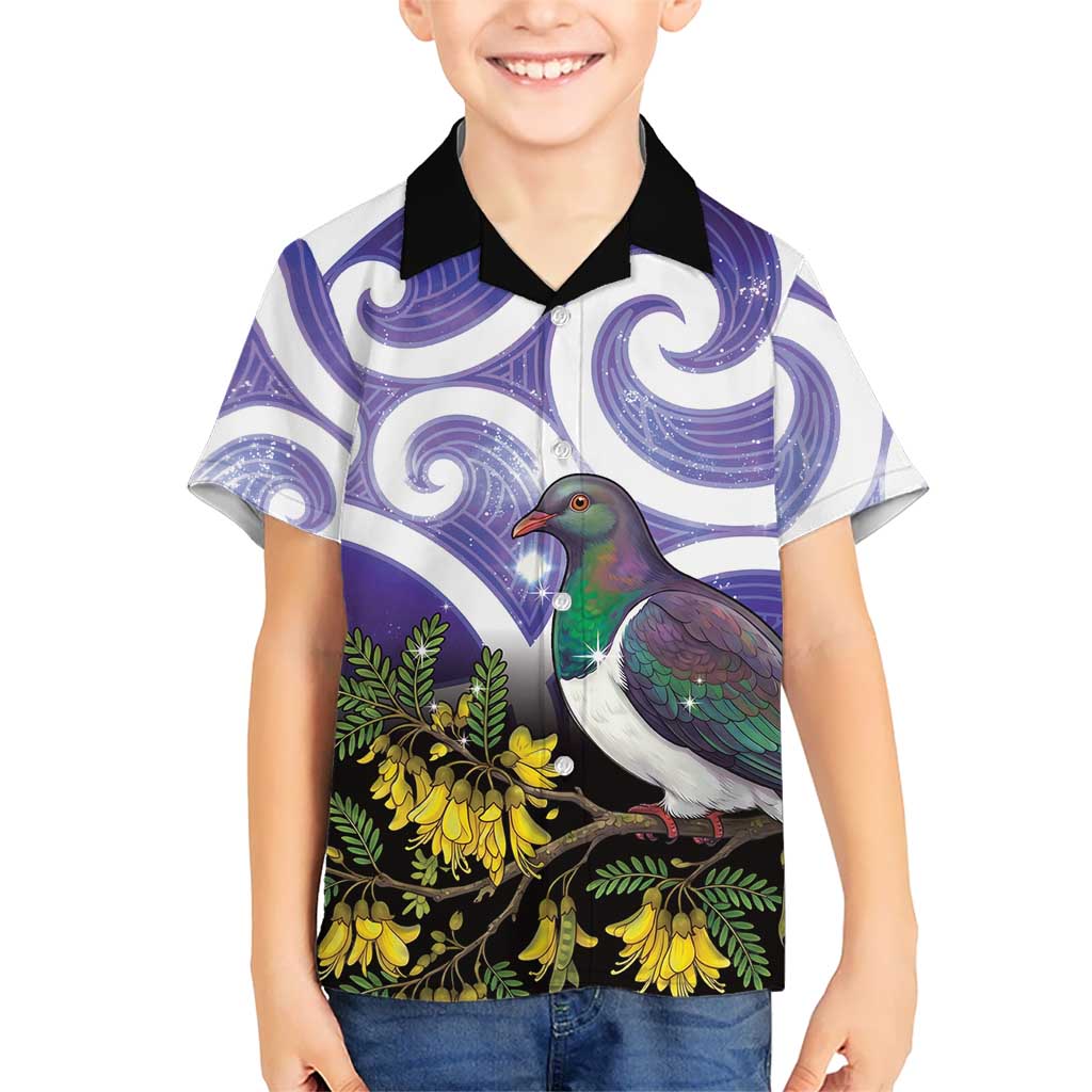 Kekeru New Zealand Matariki Kid Hawaiian Shirt Kukupa Kowhai Maori New Year Purple Version LT14 Kid Purple - Polynesian Pride