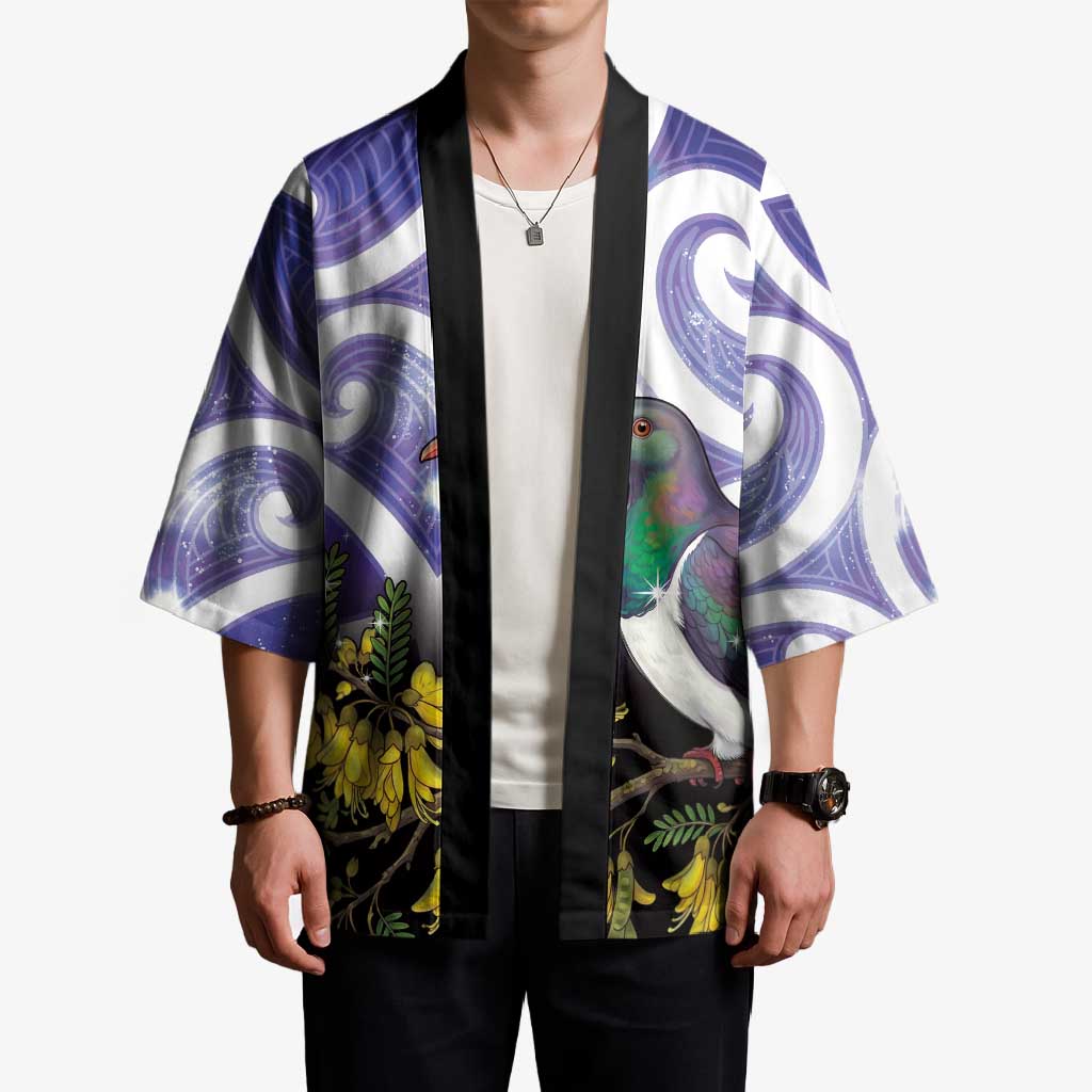 Kekeru New Zealand Matariki Kimono Kukupa Kowhai Maori New Year Purple Version LT14 - Polynesian Pride