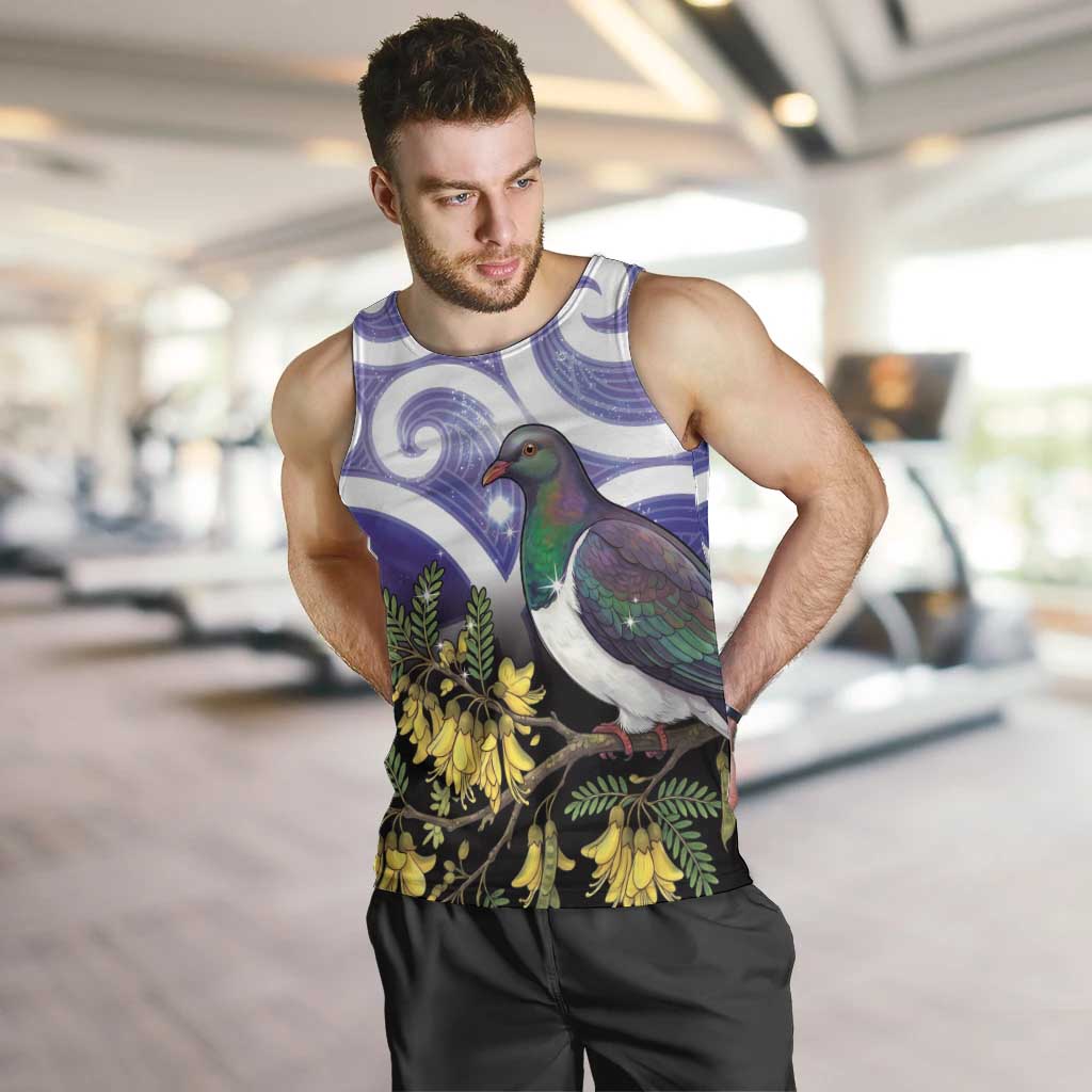 Kekeru New Zealand Matariki Men Tank Top Kukupa Kowhai Maori New Year Purple Version LT14 Purple - Polynesian Pride
