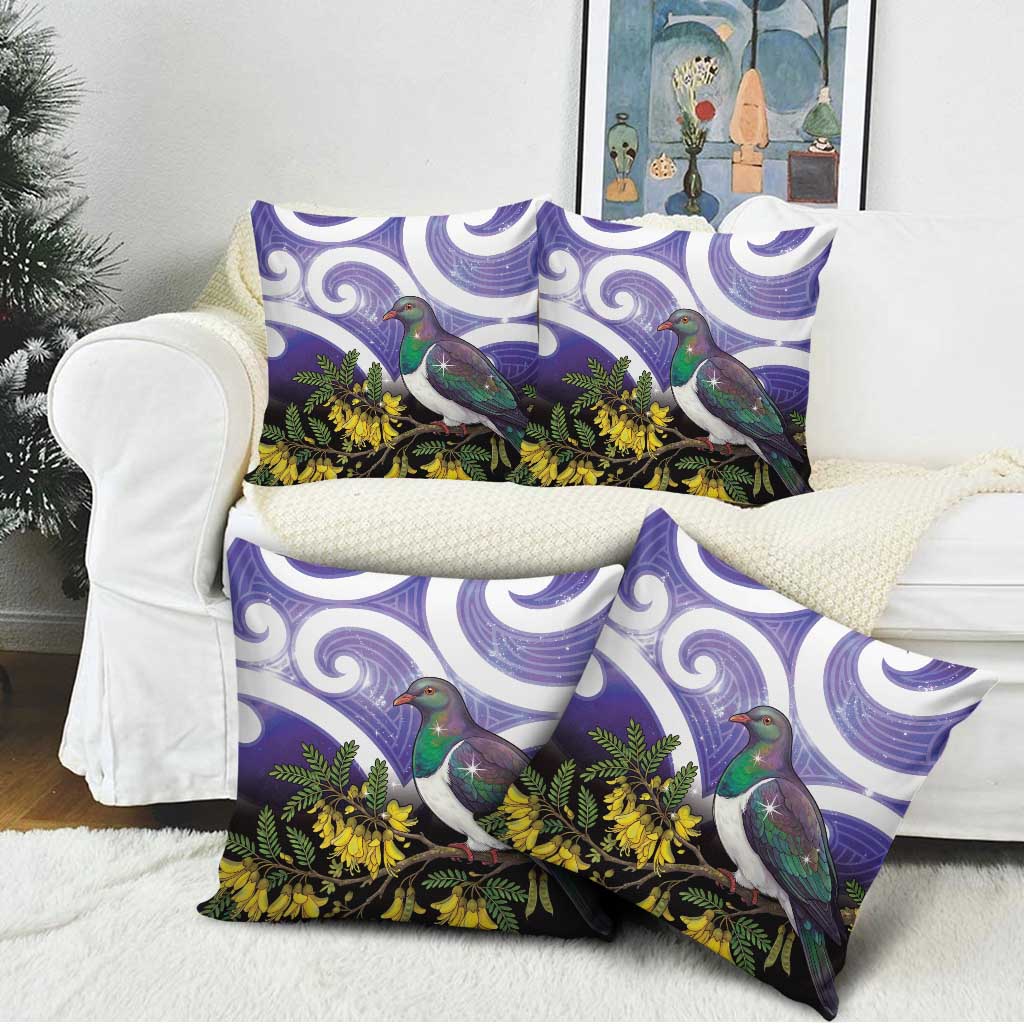 Kekeru New Zealand Matariki Pillow Cover Kukupa Kowhai Maori New Year Purple Version LT14 - Polynesian Pride