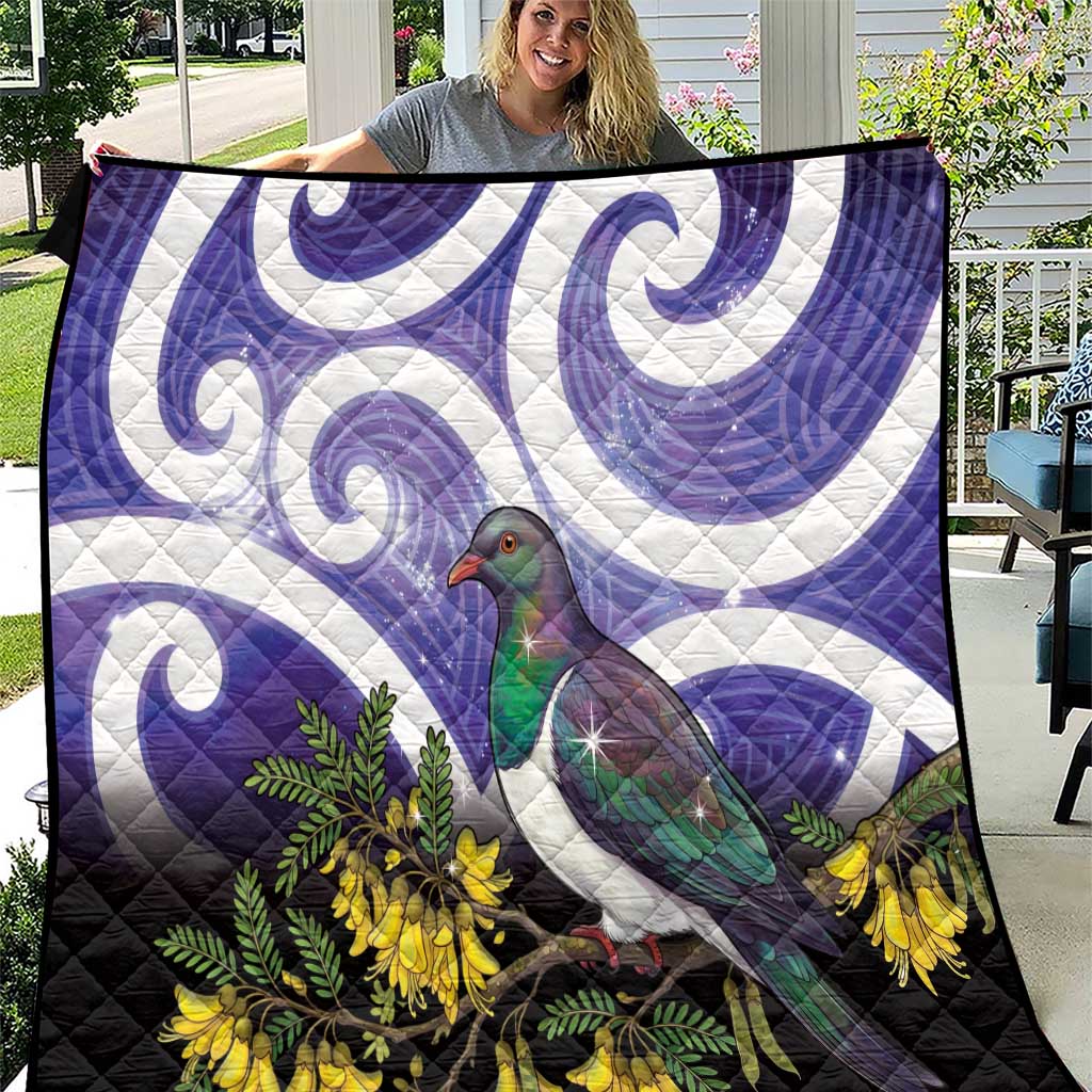 Kekeru New Zealand Matariki Quilt Kukupa Kowhai Maori New Year Purple Version