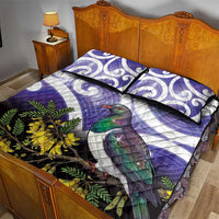 Kekeru New Zealand Matariki Quilt Bed Set Kukupa Kowhai Maori New Year Purple Version LT14 - Polynesian Pride