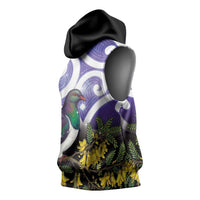 Kekeru New Zealand Matariki Sleeveless Hoodie Kukupa Kowhai Maori New Year Purple Version LT14 - Polynesian Pride