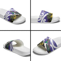 Kekeru New Zealand Matariki Slide Sandals Kukupa Kowhai Maori New Year Purple Version LT14 - Polynesian Pride