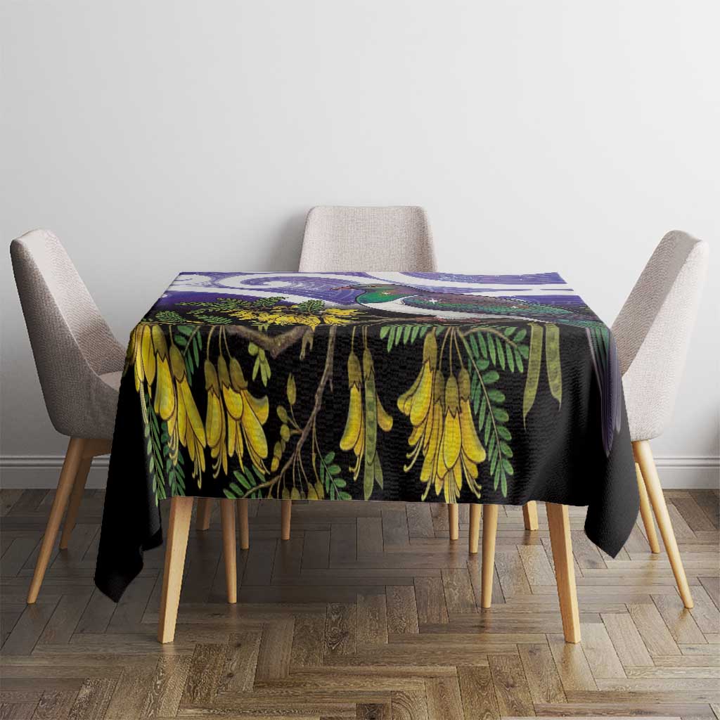 Kekeru New Zealand Matariki Tablecloth Kukupa Kowhai Maori New Year Purple Version LT14 - Polynesian Pride