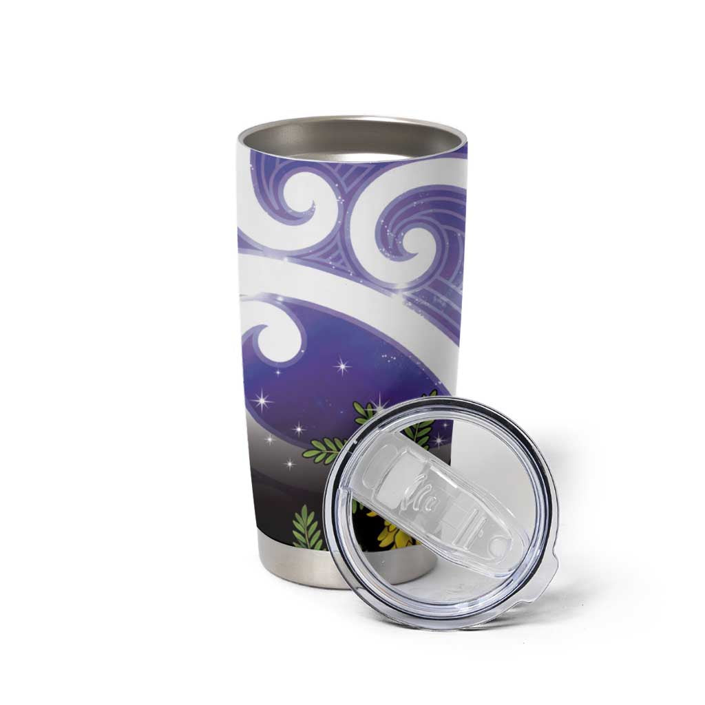 Kekeru New Zealand Matariki Tumbler Cup Kukupa Kowhai Maori New Year Purple Version LT14 - Polynesian Pride