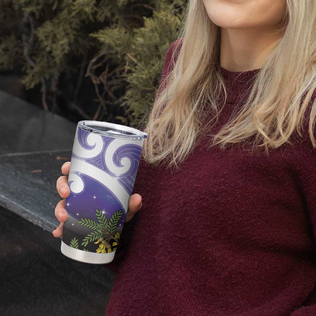 Kekeru New Zealand Matariki Tumbler Cup Kukupa Kowhai Maori New Year Purple Version LT14 - Polynesian Pride