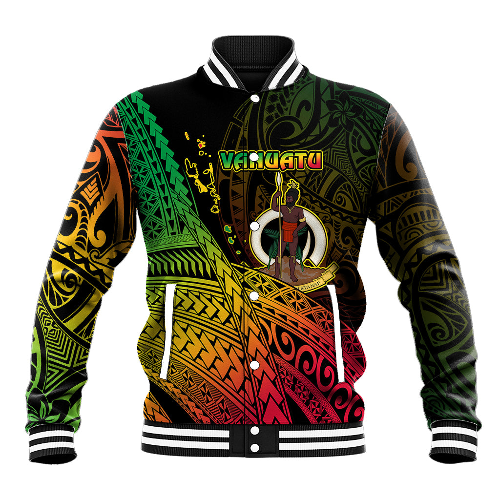 Polynesian Pride Vanuatu Baseball Jacket Proud To Be A Ni-Van LT14 Unisex Black - Polynesian Pride