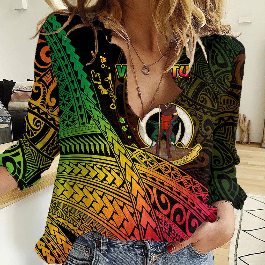 Polynesian Pride Vanuatu Women Casual Shirt Proud To Be A Ni-Van LT14 Female Black - Polynesian Pride