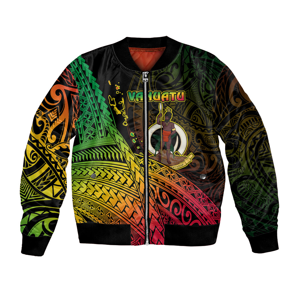 Personalised Vanuatu Bomber Jacket Proud To Be A Ni-Van LT14 Unisex Black - Polynesian Pride