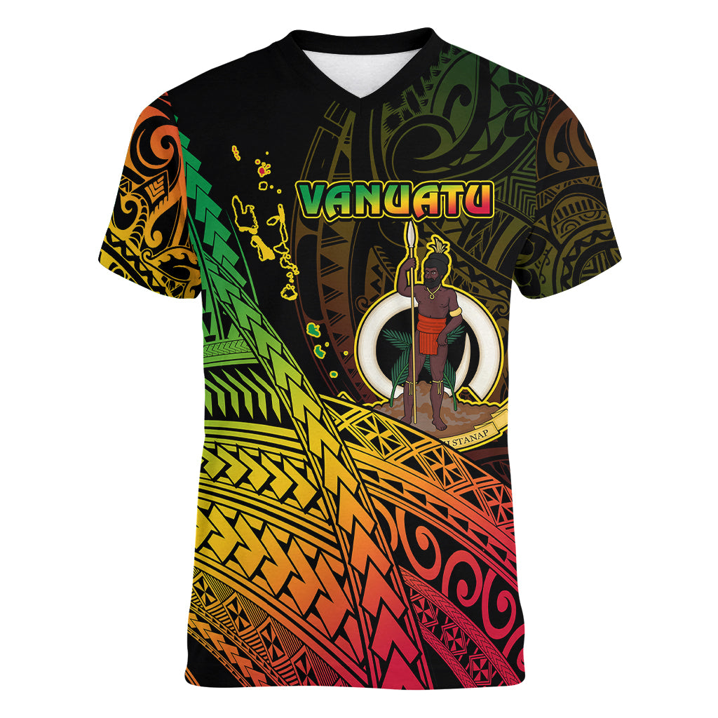 Personalised Vanuatu Women V Neck T Shirt Proud To Be A Ni-Van LT14 Female Black - Polynesian Pride
