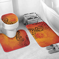French Polynesia Manta Ray Tattoo Bathroom Set Tahiti Hahalua Tiare Maori Gradient Style