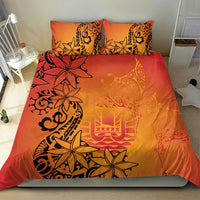 French Polynesia Manta Ray Tattoo Bedding Set Tahiti Hahalua Tiare Maori Gradient Style LT14 - Polynesian Pride