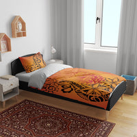 French Polynesia Manta Ray Tattoo Bedding Set Tahiti Hahalua Tiare Maori Gradient Style LT14 - Polynesian Pride