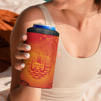 French Polynesia Manta Ray Tattoo 4 in 1 Can Cooler Tumbler Tahiti Hahalua Tiare Maori Gradient Style LT14 - Polynesian Pride