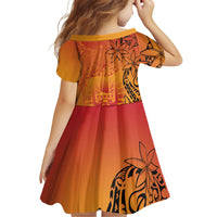 French Polynesia Manta Ray Tattoo Family Matching Off Shoulder Short Dress and Hawaiian Shirt Tahiti Hahalua Tiare Maori Gradient Style LT14 - Polynesian Pride