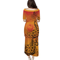 French Polynesia Manta Ray Tattoo Family Matching Puletasi and Hawaiian Shirt Tahiti Hahalua Tiare Maori Gradient Style LT14 - Polynesian Pride