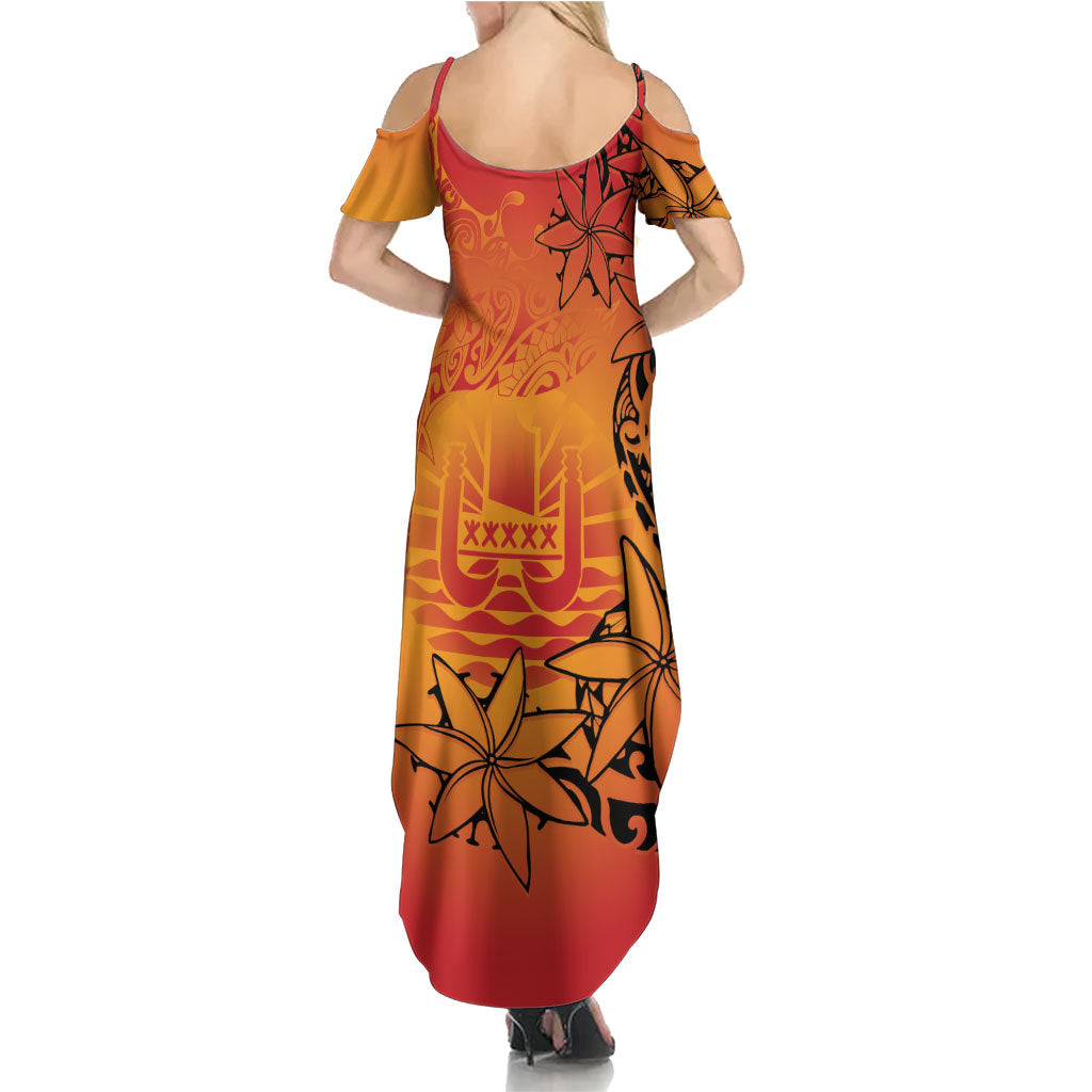 French Polynesia Manta Ray Tattoo Family Matching Summer Maxi Dress and Hawaiian Shirt Tahiti Hahalua Tiare Maori Gradient Style LT14 - Polynesian Pride