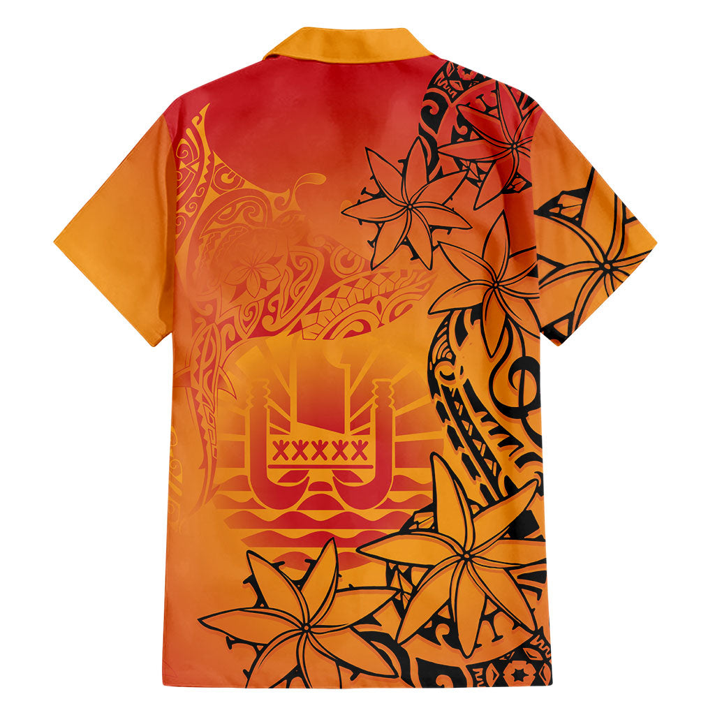 French Polynesia Manta Ray Tattoo Hawaiian Shirt Tahiti Hahalua Tiare Maori Gradient Style LT14 - Polynesian Pride