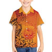 French Polynesia Manta Ray Tattoo Hawaiian Shirt Tahiti Hahalua Tiare Maori Gradient Style LT14 - Polynesian Pride