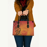 French Polynesia Manta Ray Tattoo Leather Bag Tahiti Hahalua Tiare Maori Gradient Style