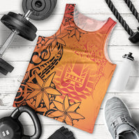 French Polynesia Manta Ray Tattoo Men Tank Top Tahiti Hahalua Tiare Maori Gradient Style