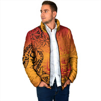 French Polynesia Manta Ray Tattoo Padded Jacket Tahiti Hahalua Tiare Maori Gradient Style