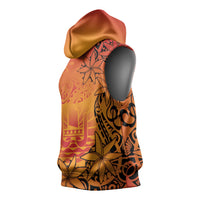 French Polynesia Manta Ray Tattoo Sleeveless Hoodie Tahiti Hahalua Tiare Maori Gradient Style LT14 - Polynesian Pride