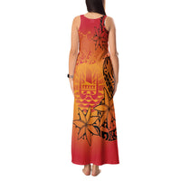 French Polynesia Manta Ray Tattoo Tank Maxi Dress Tahiti Hahalua Tiare Maori Gradient Style