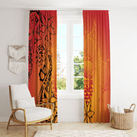 French Polynesia Manta Ray Tattoo Window Curtain Tahiti Hahalua Tiare Maori Gradient Style