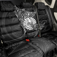 French Polynesia Manta Ray Tattoo Back Car Seat Cover Tahiti Hahalua Turtle Shark Black Color