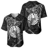 French Polynesia Manta Ray Tattoo Baseball Jersey Tahiti Hahalua Turtle Shark Black Color
