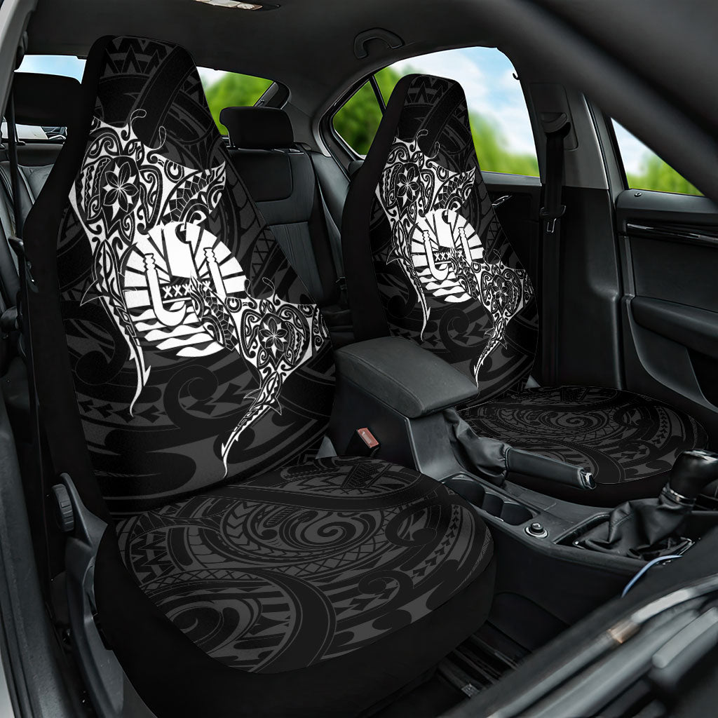 French Polynesia Manta Ray Tattoo Car Seat Cover Tahiti Hahalua Turtle Shark Black Color