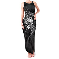 French Polynesia Manta Ray Tattoo Family Matching Tank Maxi Dress and Hawaiian Shirt Tahiti Hahalua Turtle Shark Black Color LT14 Mom's Dress Black - Polynesian Pride